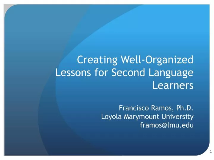 creating well organized lessons for second language learners