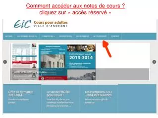 comment acc der aux notes de cours cliquez sur acc s r serv