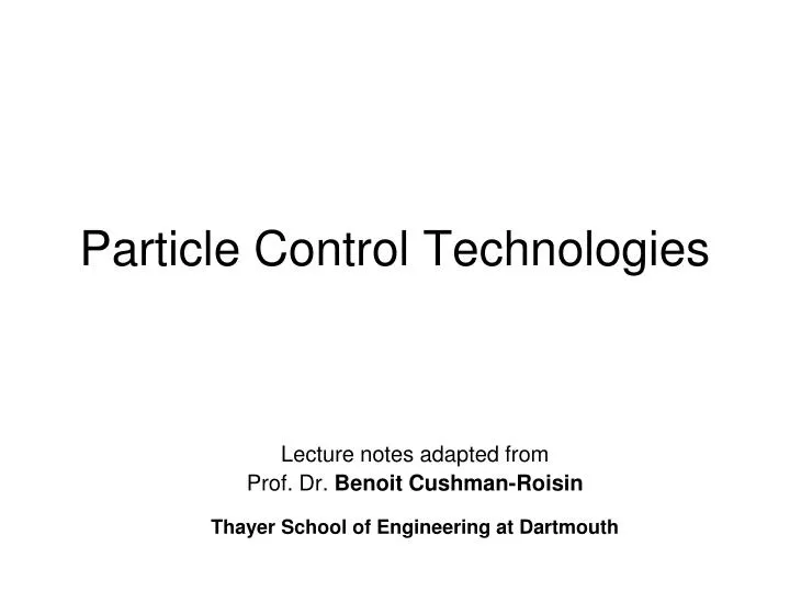 particle control technologies