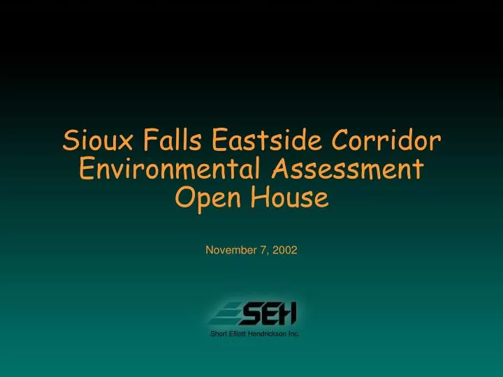 sioux falls eastside corridor environmental assessment open house november 7 2002