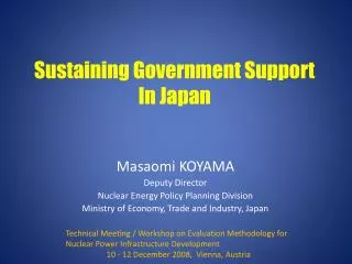 Sustaining Government Support In Japan