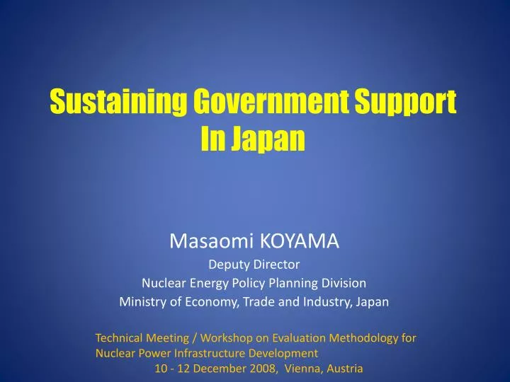 sustaining government support in japan