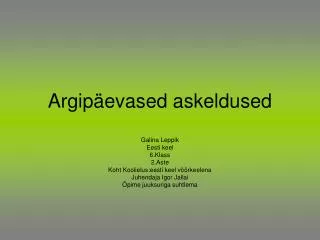 argip evased askeldused