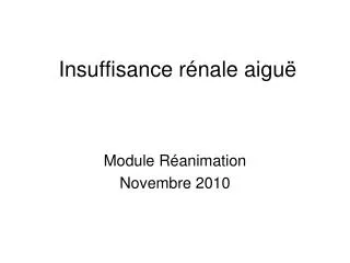 insuffisance r nale aigu
