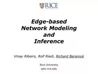 Edge-based Network Modeling and Inference