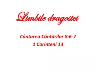 limbile dragostei