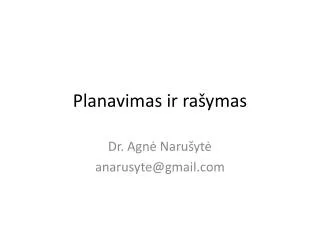 planavimas ir ra ymas
