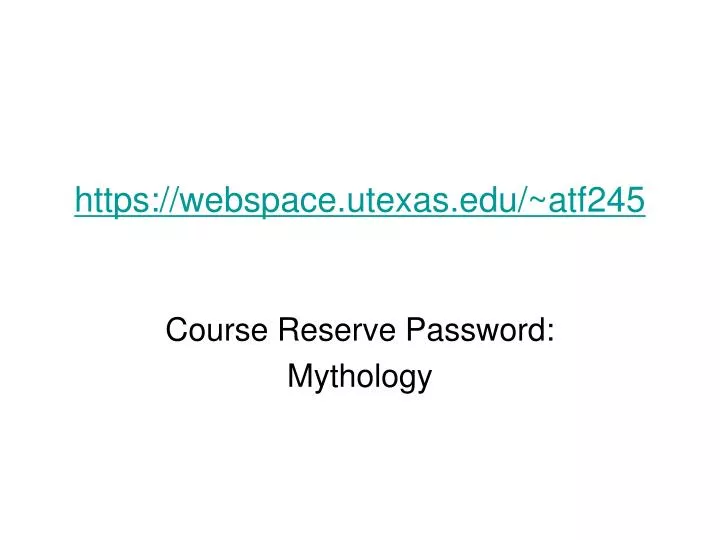 https webspace utexas edu atf245