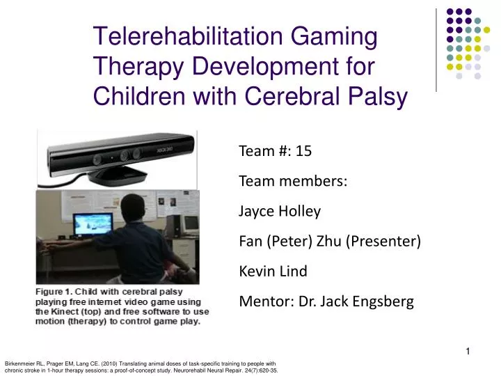 telerehabilitation gaming therapy development for children with cerebral palsy