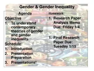 Gender &amp; Gender Inequality