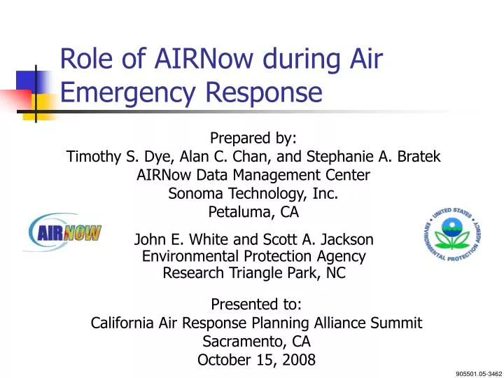 role of airnow during air emergency response