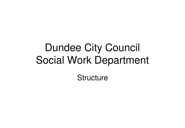 dundee city council social work department