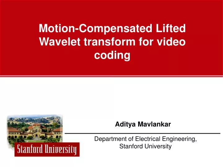 motion compensated lifted wavelet transform for video coding