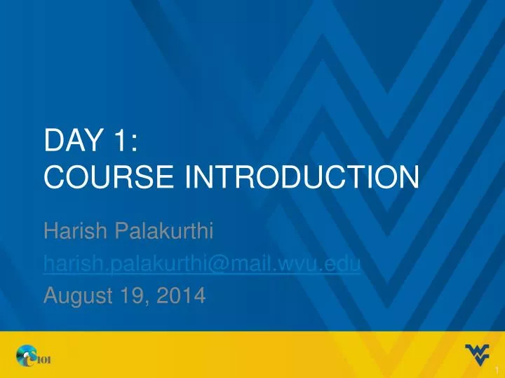 day 1 course introduction