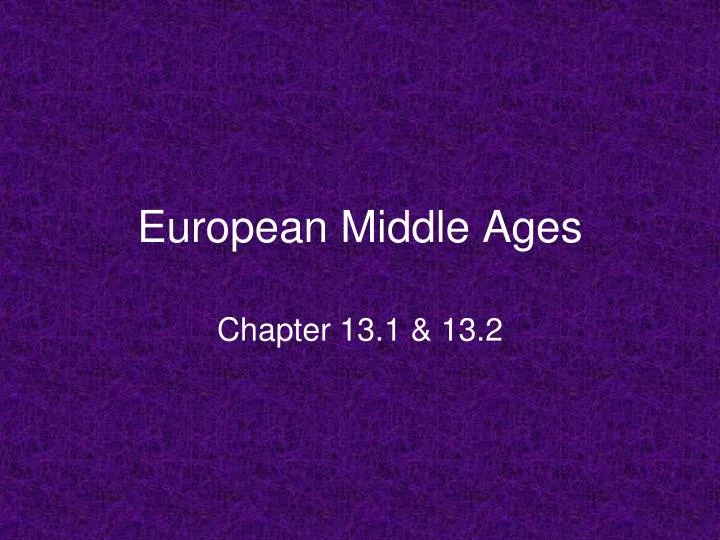 european middle ages