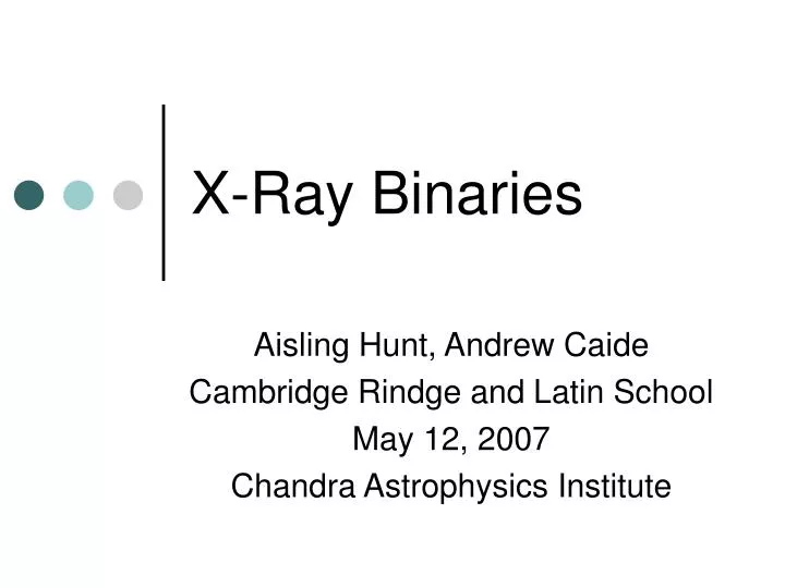 x ray binaries