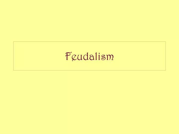 feudalism