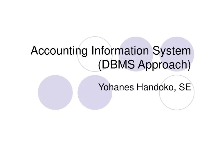 accounting information system dbms approach