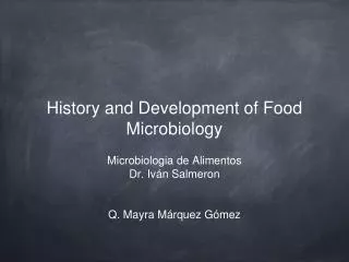 history and development of food microbiology