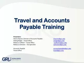 Travel and Accounts Payable Training
