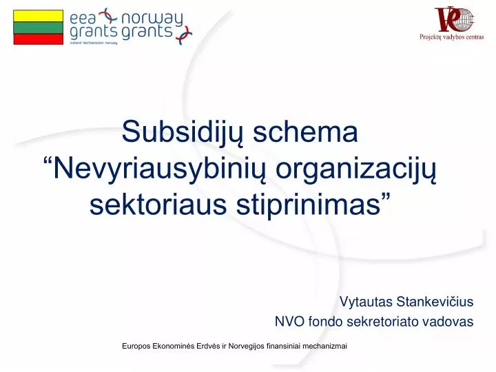 subsidij schema nevyriausybini organizacij sektoriaus stiprinimas