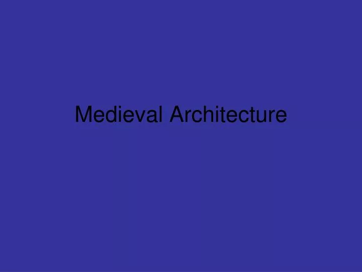 medieval architecture