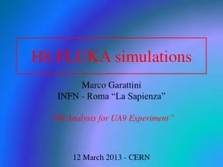H8 FLUKA simulations