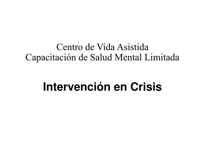 intervenci n en crisis
