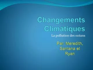 changements climatiques