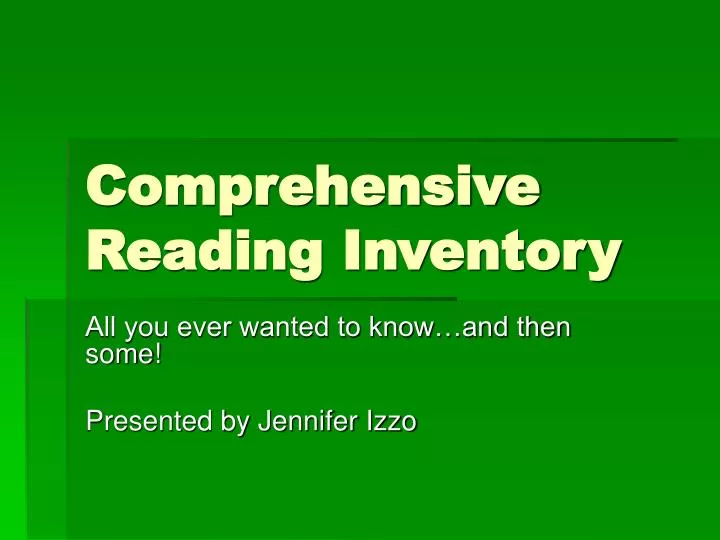 comprehensive reading inventory