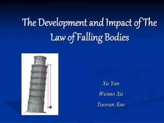 The Development and Impact of The Law of Falling Bodies
