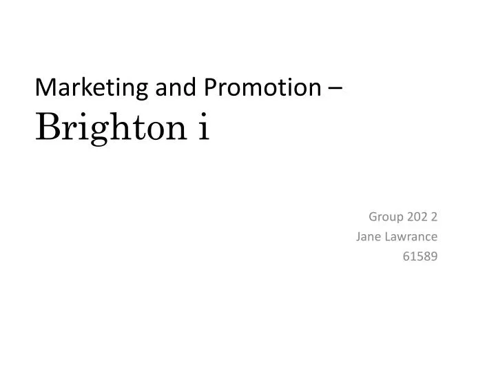 marketing and promotion brighton i