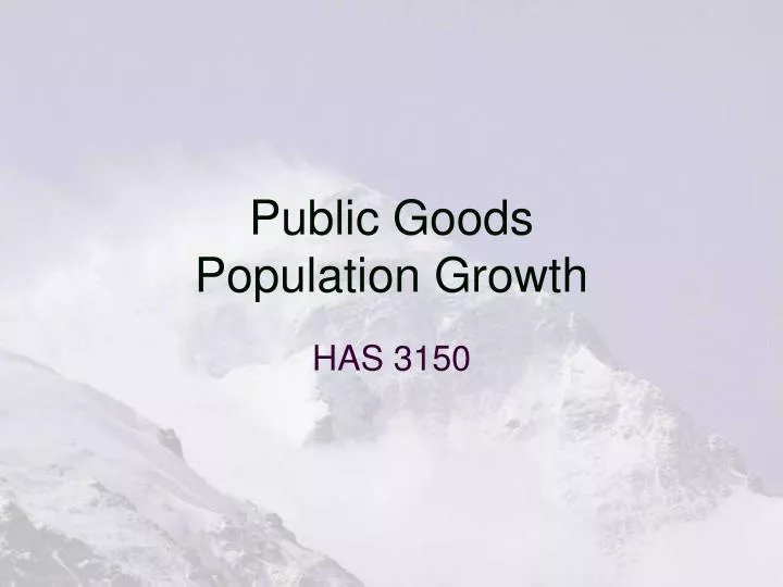 public goods population growth