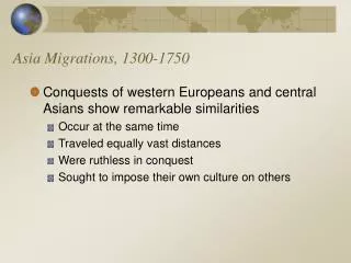 Asia Migrations, 1300-1750