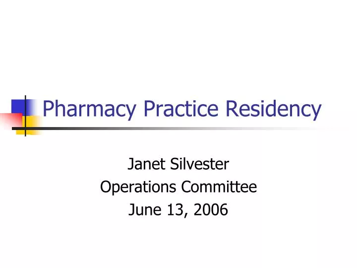 pharmacy practice residency