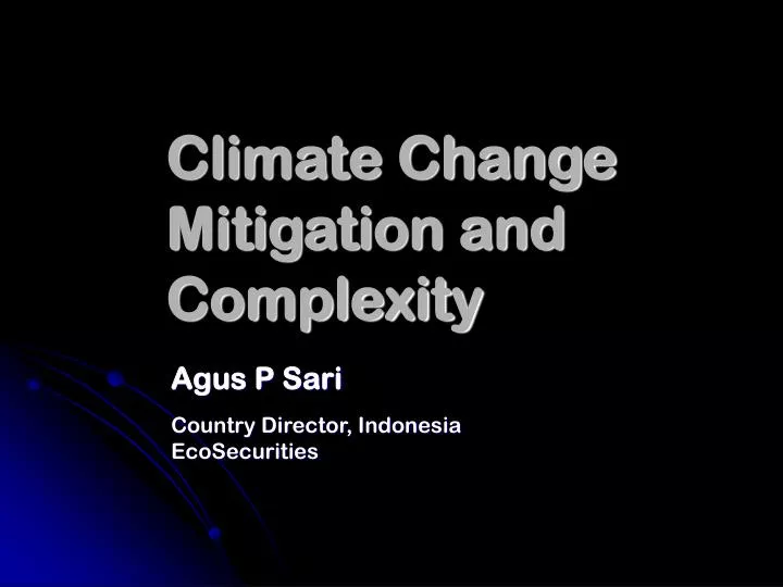 climate change mitigation and complexity