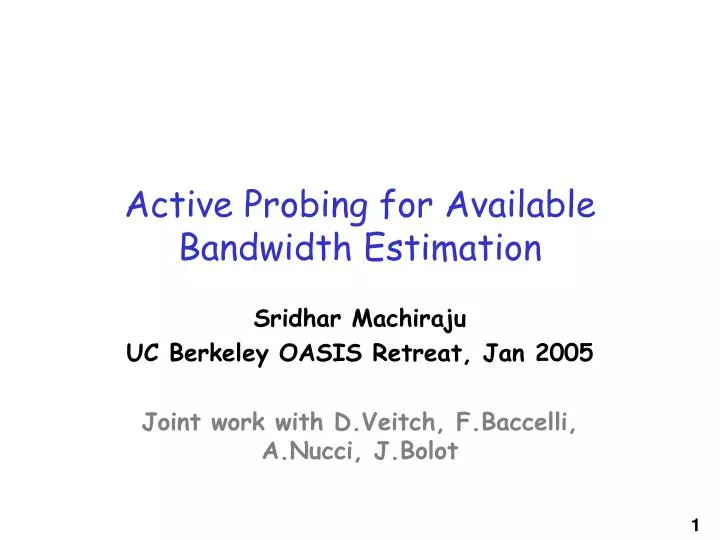 active probing for available bandwidth estimation