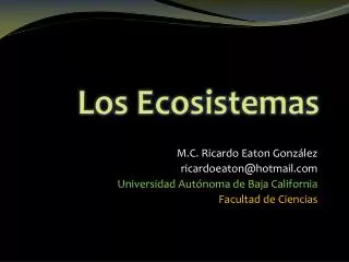 los ecosistemas