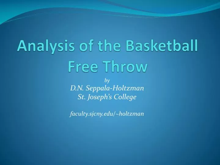 analysis of the basketball free throw