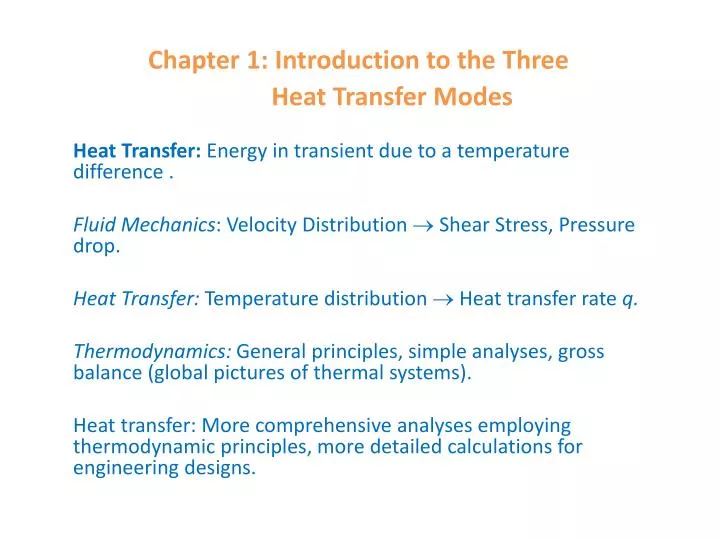 chapter 1 introduction to the three heat transfer modes