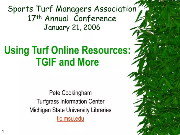 sports turf managers association 17 th annual conference january 21 2006