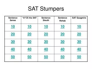 SAT Stumpers