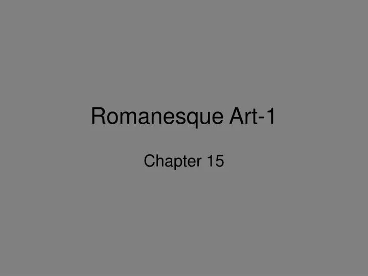 romanesque art 1
