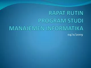 rapat rutin program studi manajemen informatika