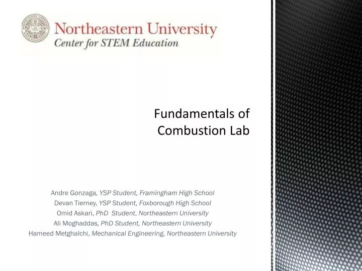 fundamentals of combustion lab