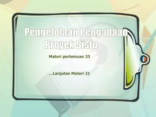 pengelolaan pengadaan proyek sisfo