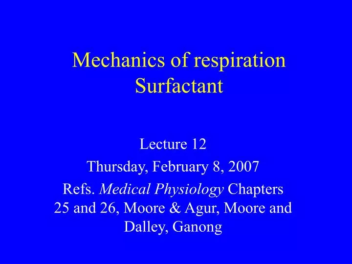 mechanics of respiration surfactant