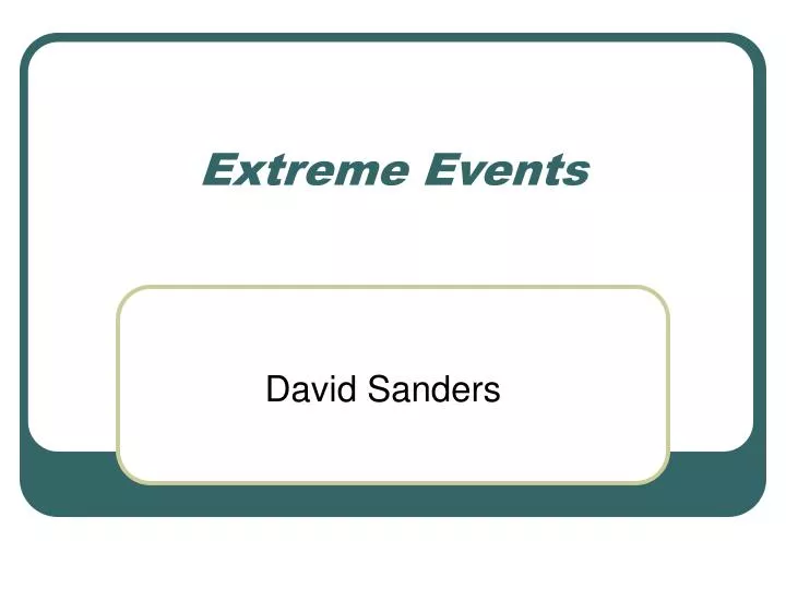 extreme events