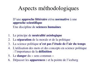 aspects m thodologiques