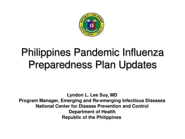 philippines pandemic influenza preparedness plan updates